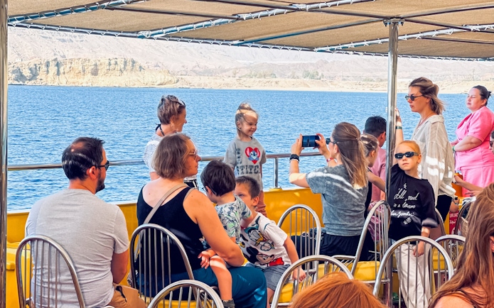 People enjoying the view on Royal Seascope Submarine, Hurghada.