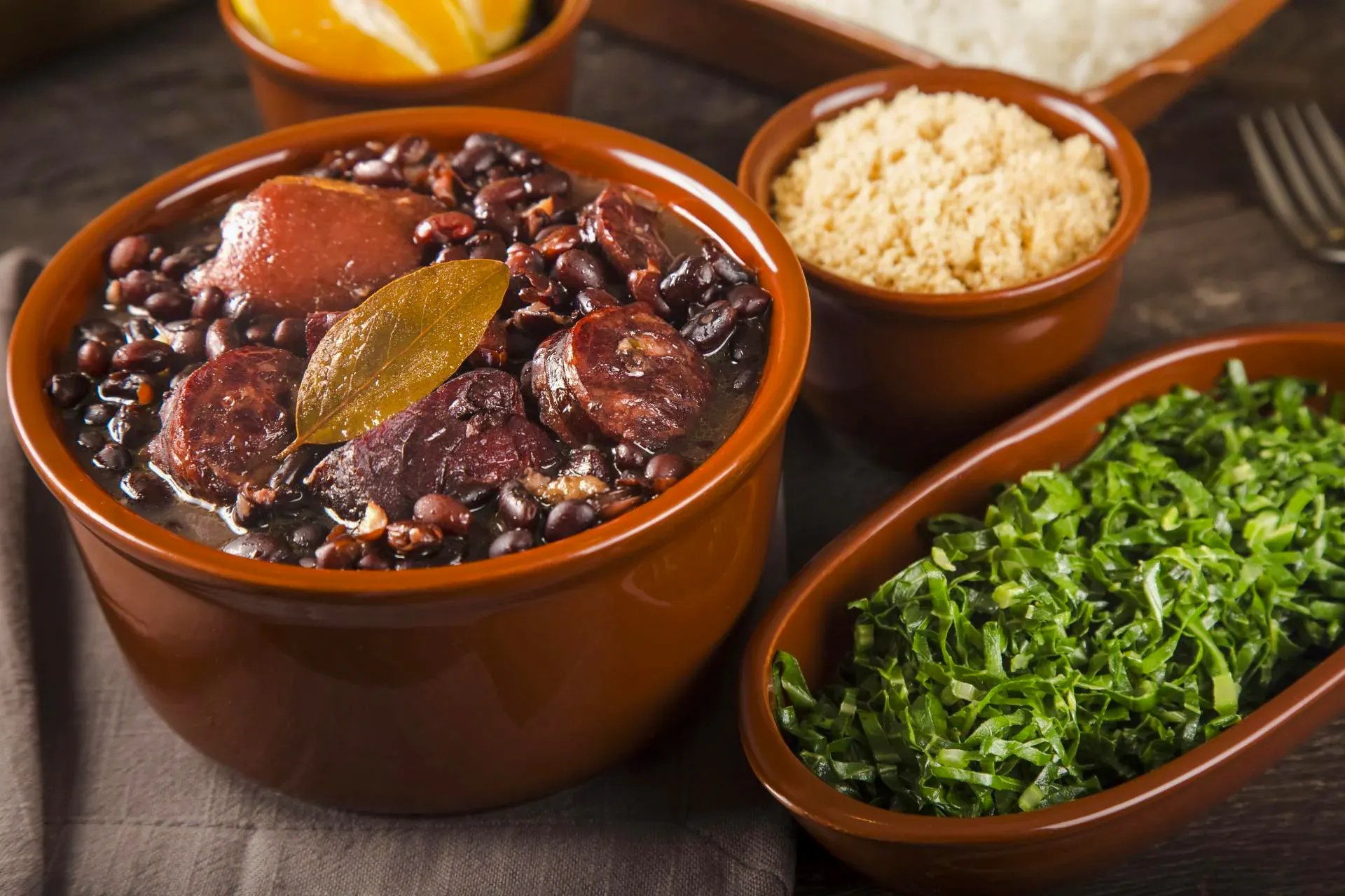 Feijoada with black beans and sausage, part of Rio de Janeiro food tour.