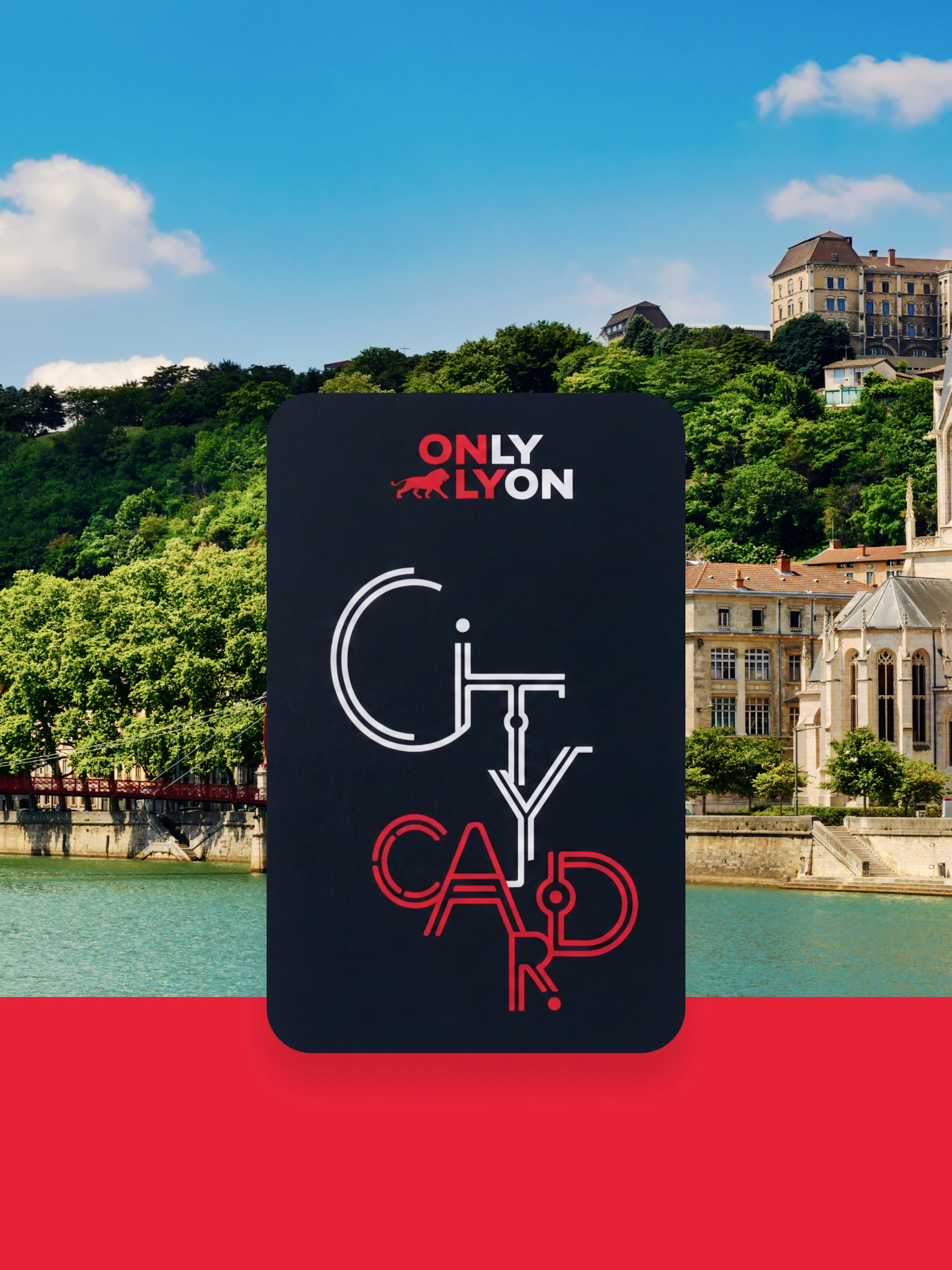 Church of Saint Georges by Saone River in Lyon, France with Only Lyon City Card.