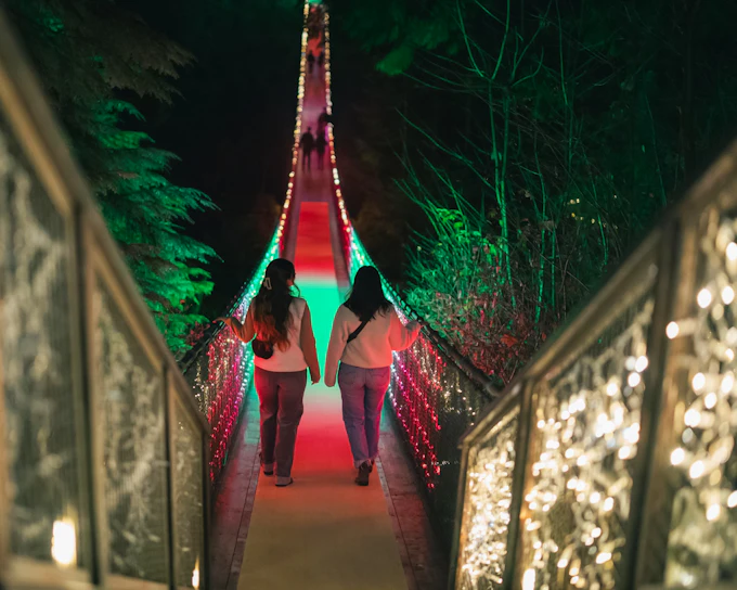 From Vancouver: Capilano Suspension Bridge Park Canyon Lights Tour