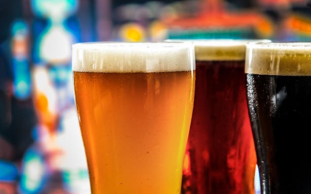Craft beers in glasses on Kraków Walking Craft Beer Tour.