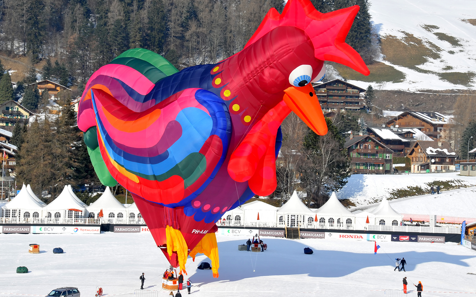 Winter Hot Air Balloon Festival in Switzerland