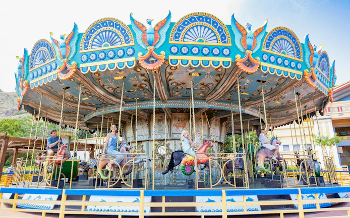 Carousel ride at Terra Mitica theme park in Spain.