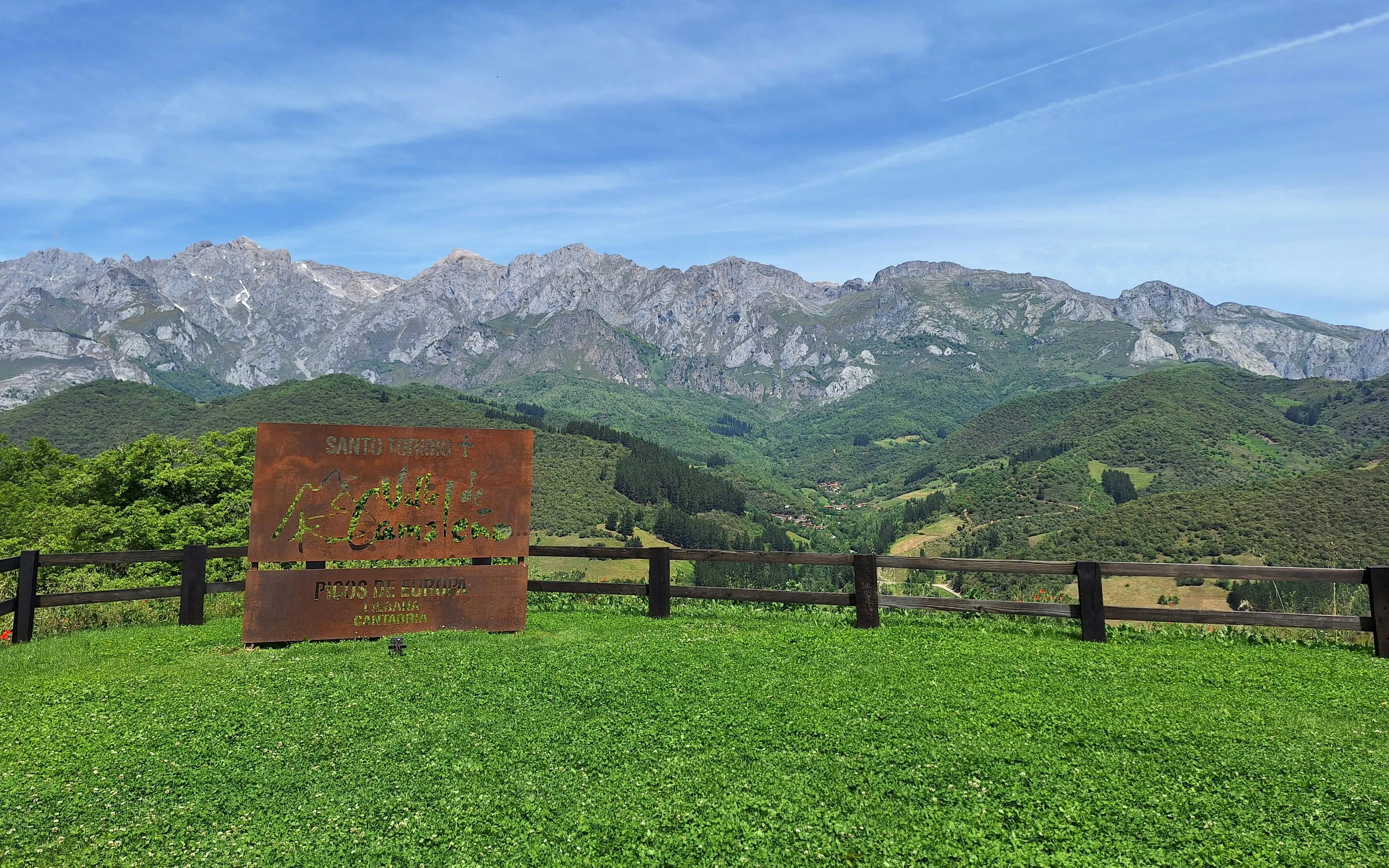 View of Picos de Europa mountains from Mirador de San Miguel near Monastery of Santo Toribio de Liébana, Potes.