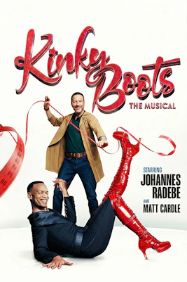 Kinky Boots West End show poster with performers in red boots.