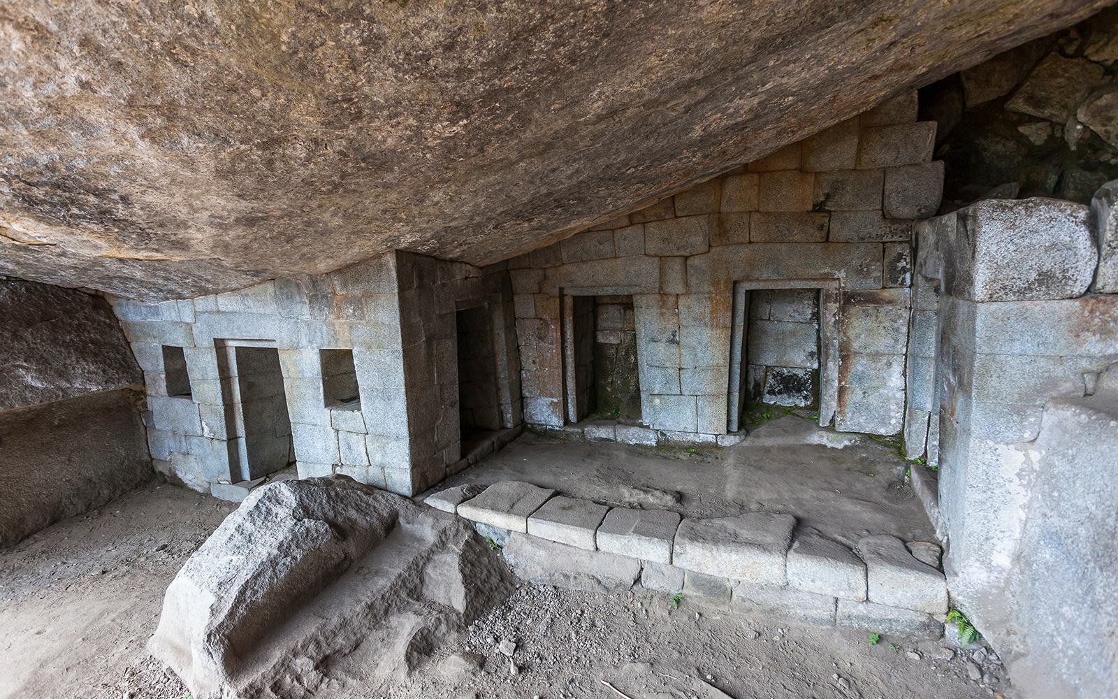Ancient stone structure at Moon Temple, Machu Picchu.