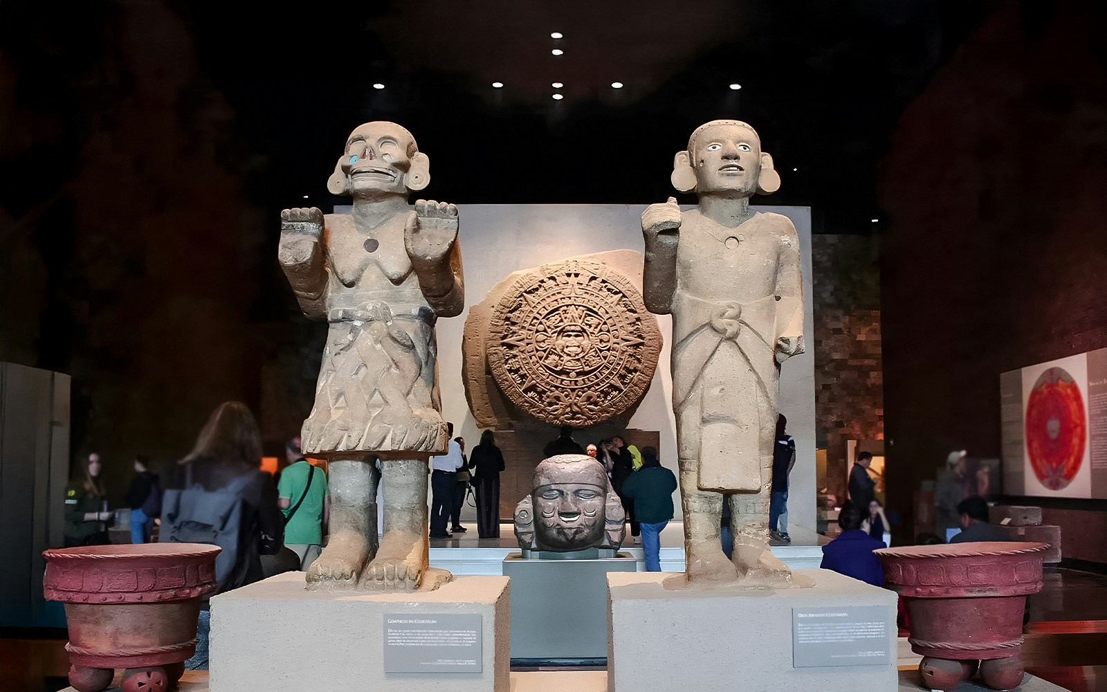 Visitors exploring exhibits at the Anthropology Museum, Mexico City.