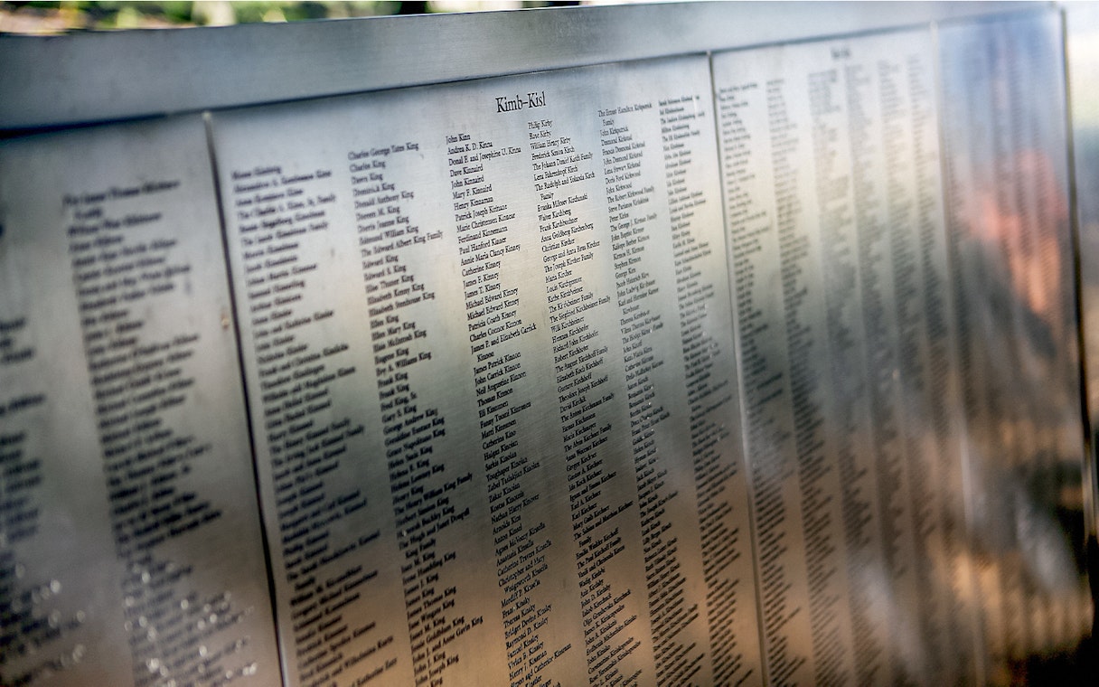 Names on the Ellis Island Wall of Honor, part of the Statue of Liberty tour.
