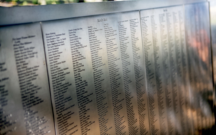 Names on the Ellis Island Wall of Honor, part of the Statue of Liberty tour.