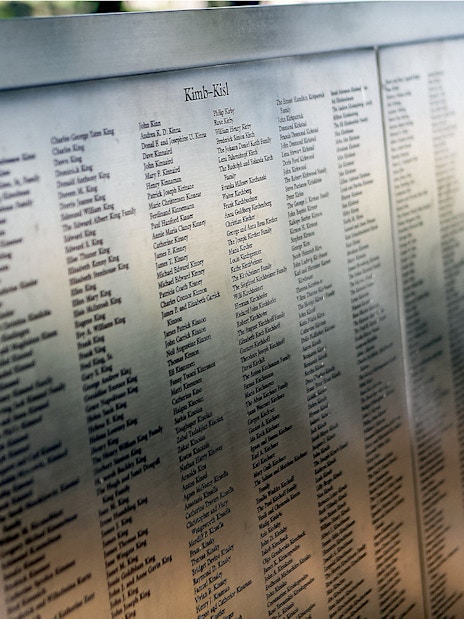 Names on the Ellis Island Wall of Honor, part of the Statue of Liberty tour.