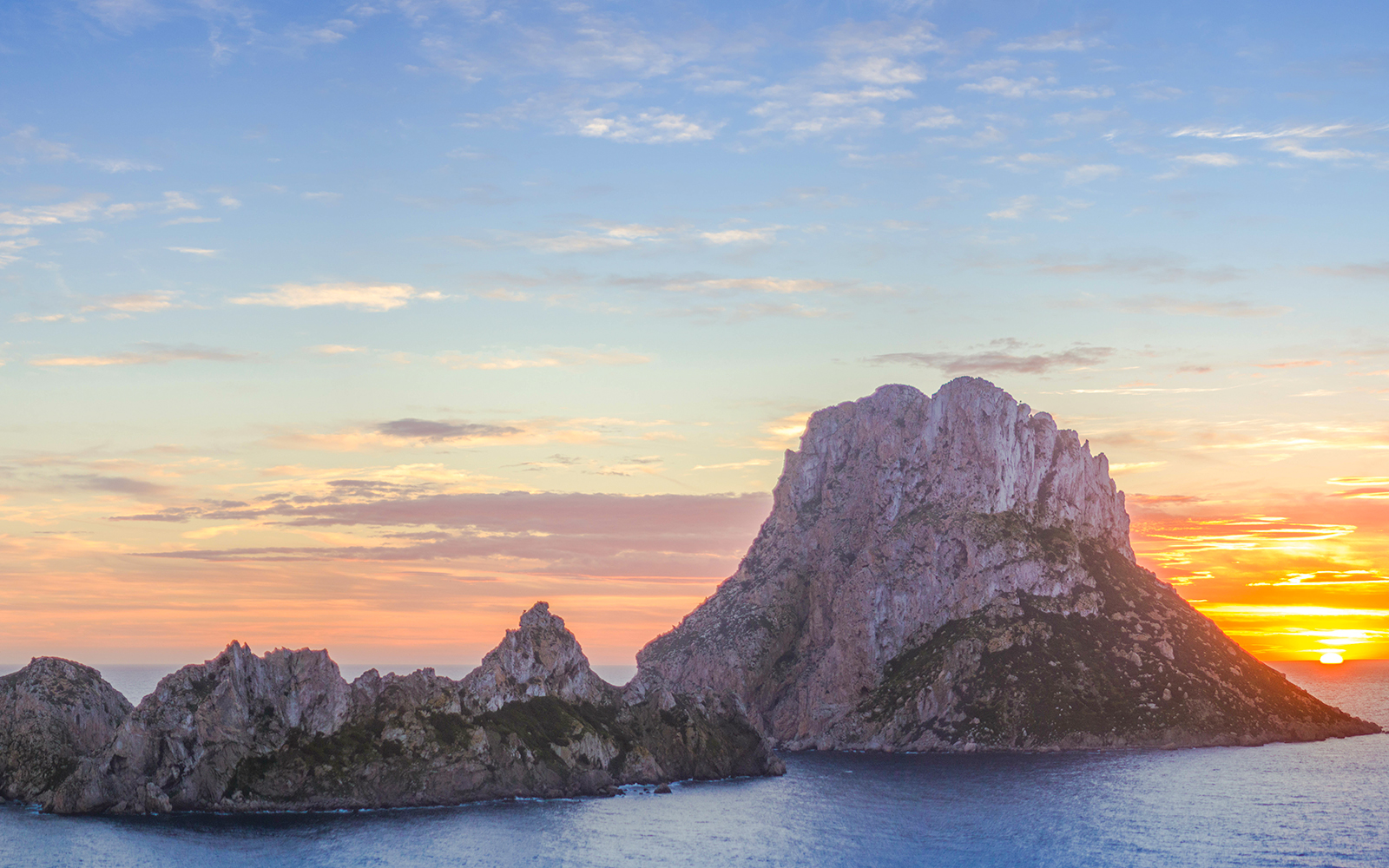Es Vedrà, magic island next to Ibiza during sunset