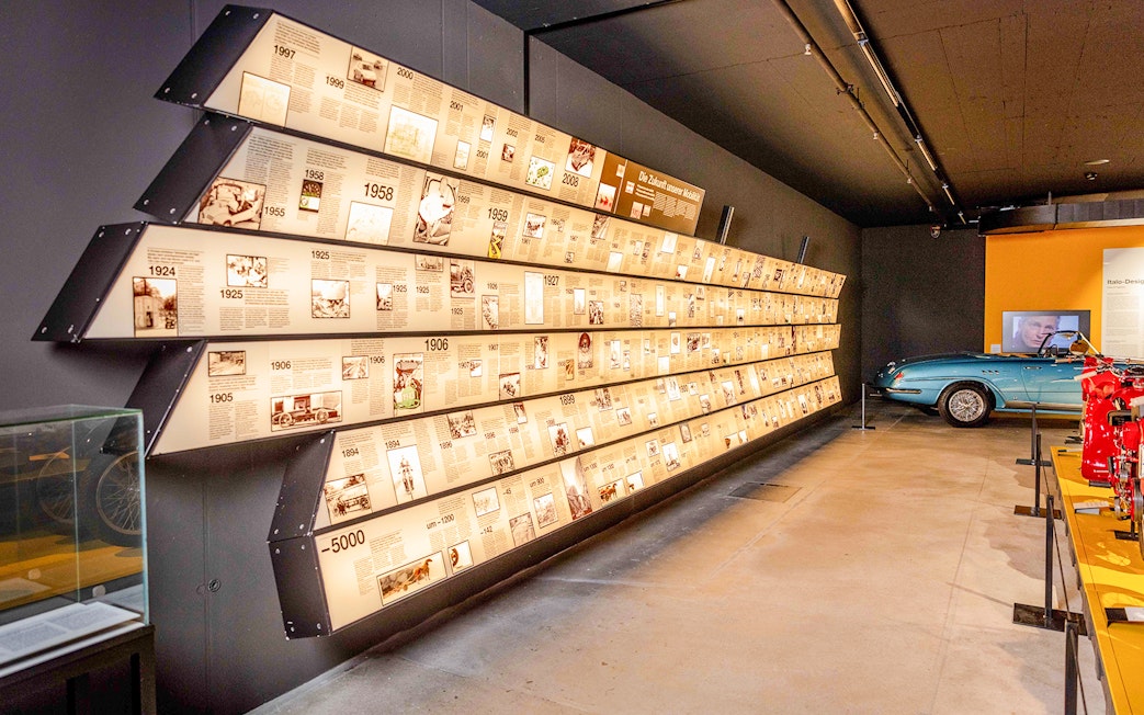 Timeline of road transportation history at Swiss Museum of Transport, Lucerne.