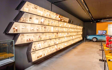 Timeline of road transportation history at Swiss Museum of Transport, Lucerne.