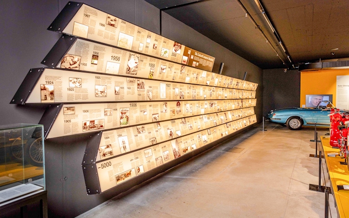 Timeline of road transportation history at Swiss Museum of Transport, Lucerne.