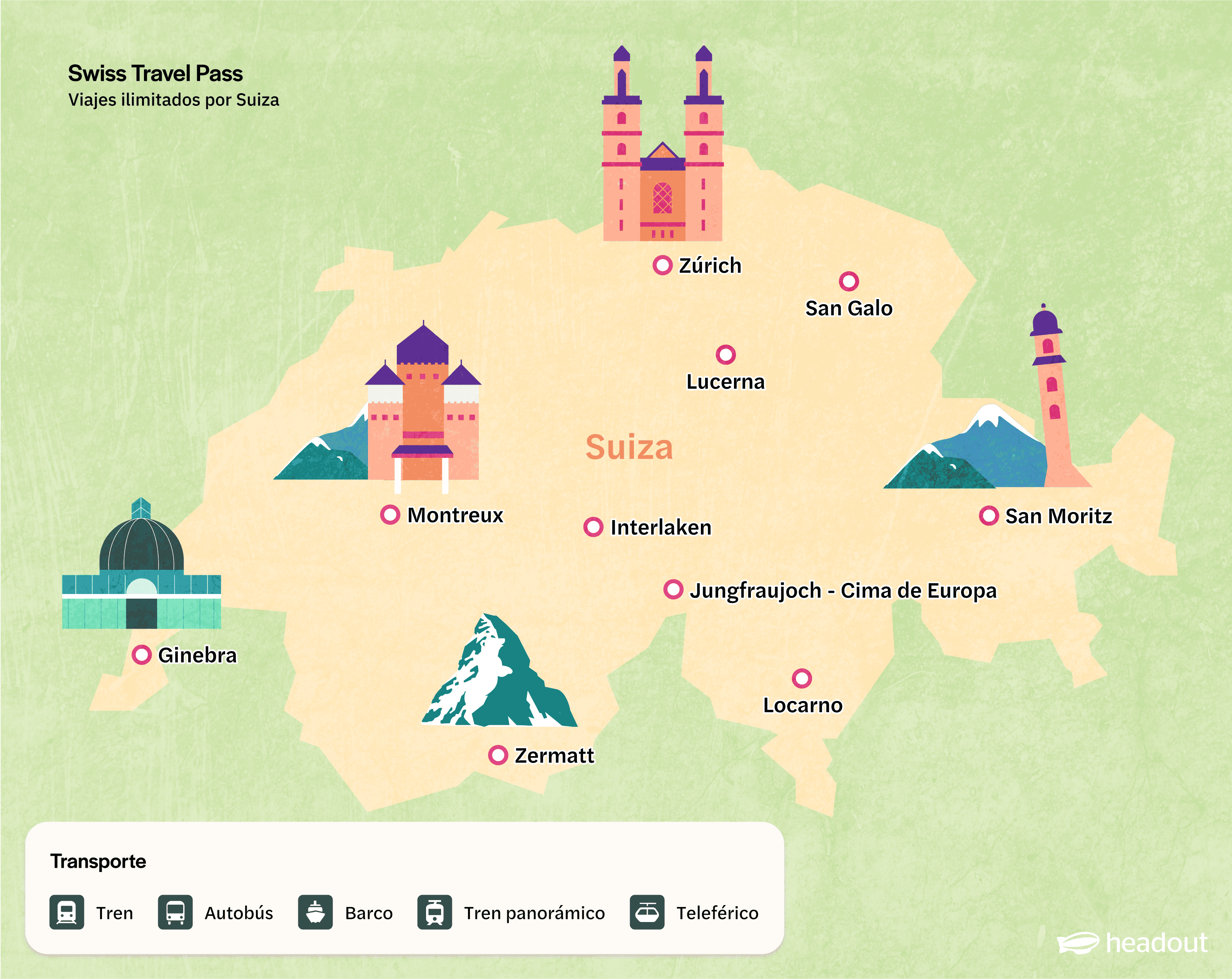 Mapa de ciudades suizas