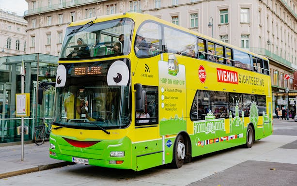 Vienna sightseeing bus for hop-on hop-off city tour.