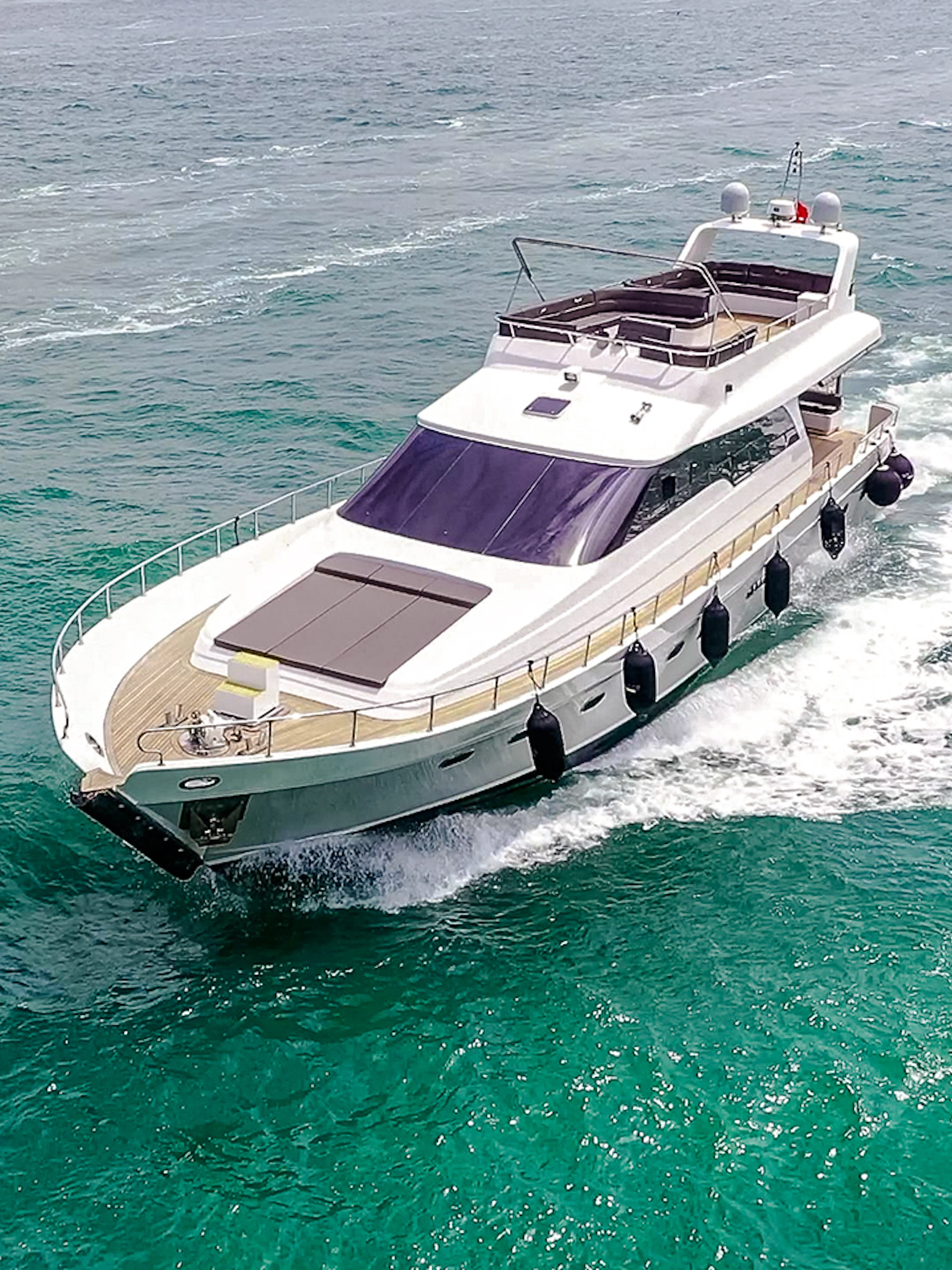 Luxury yacht cruising on the Bosphorus, Istanbul.