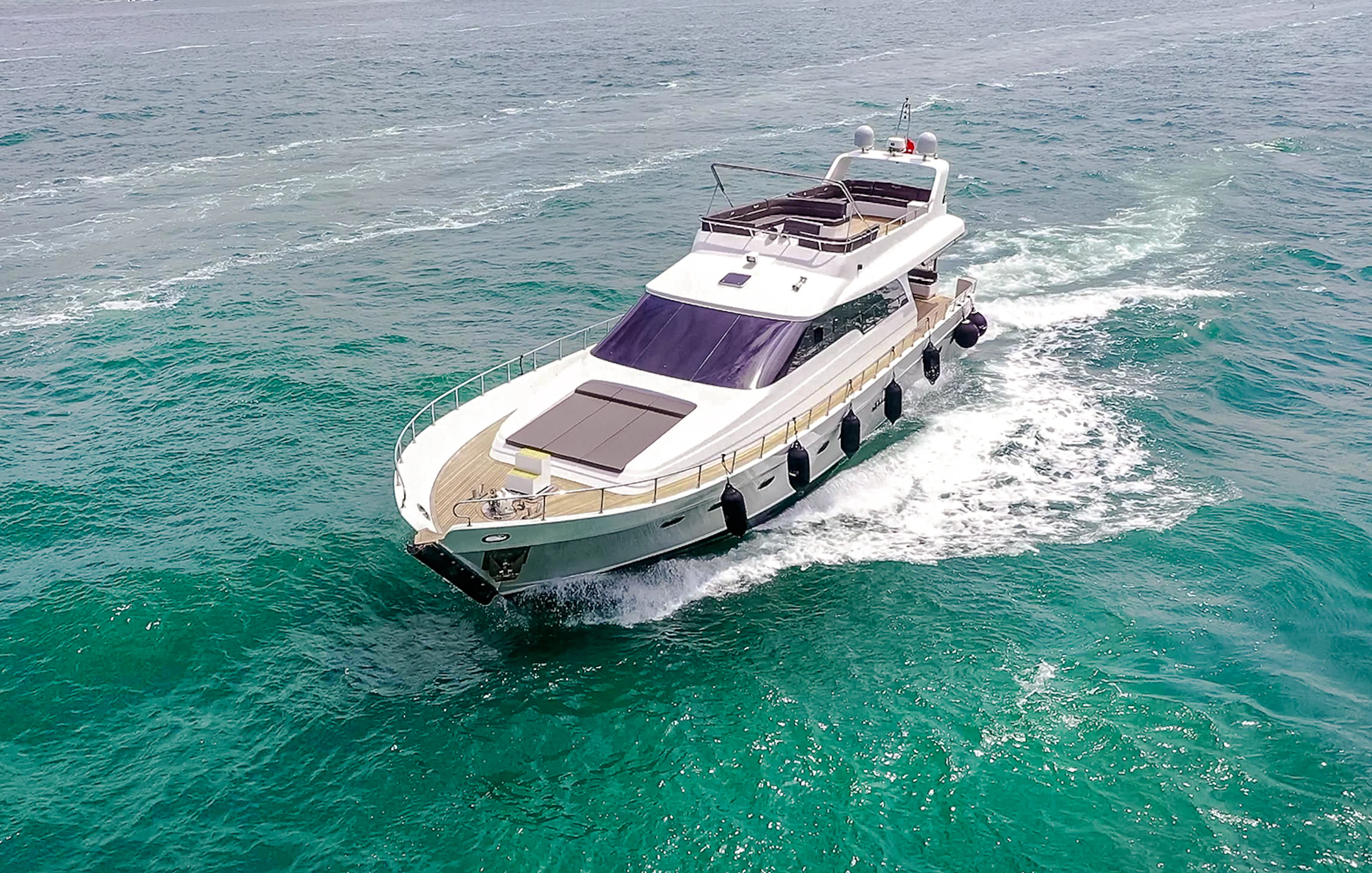 Luxury yacht cruising on the Bosphorus, Istanbul.