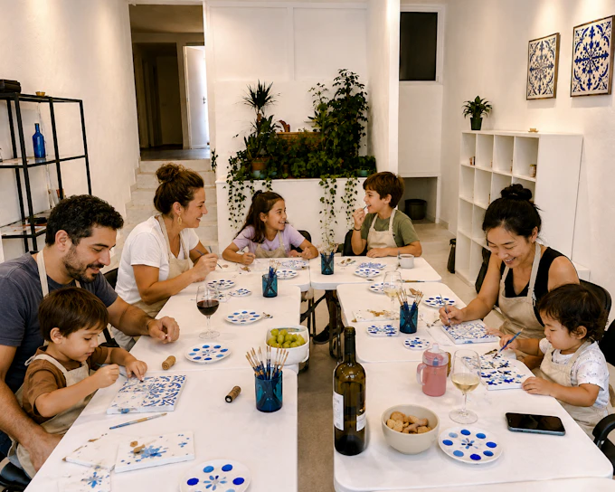Porto Azulejo Tile Painting Workshop with Port Wine