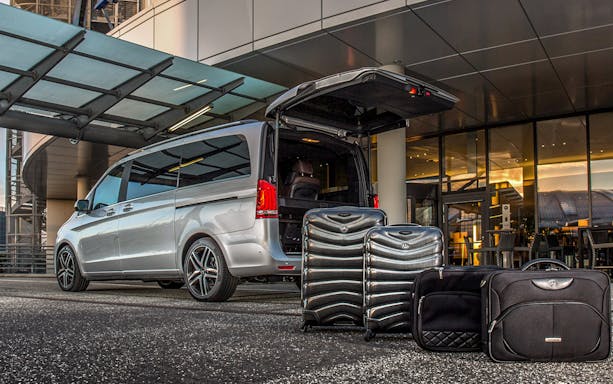 Minivan with luggage for Cappadocia private airport transfer.