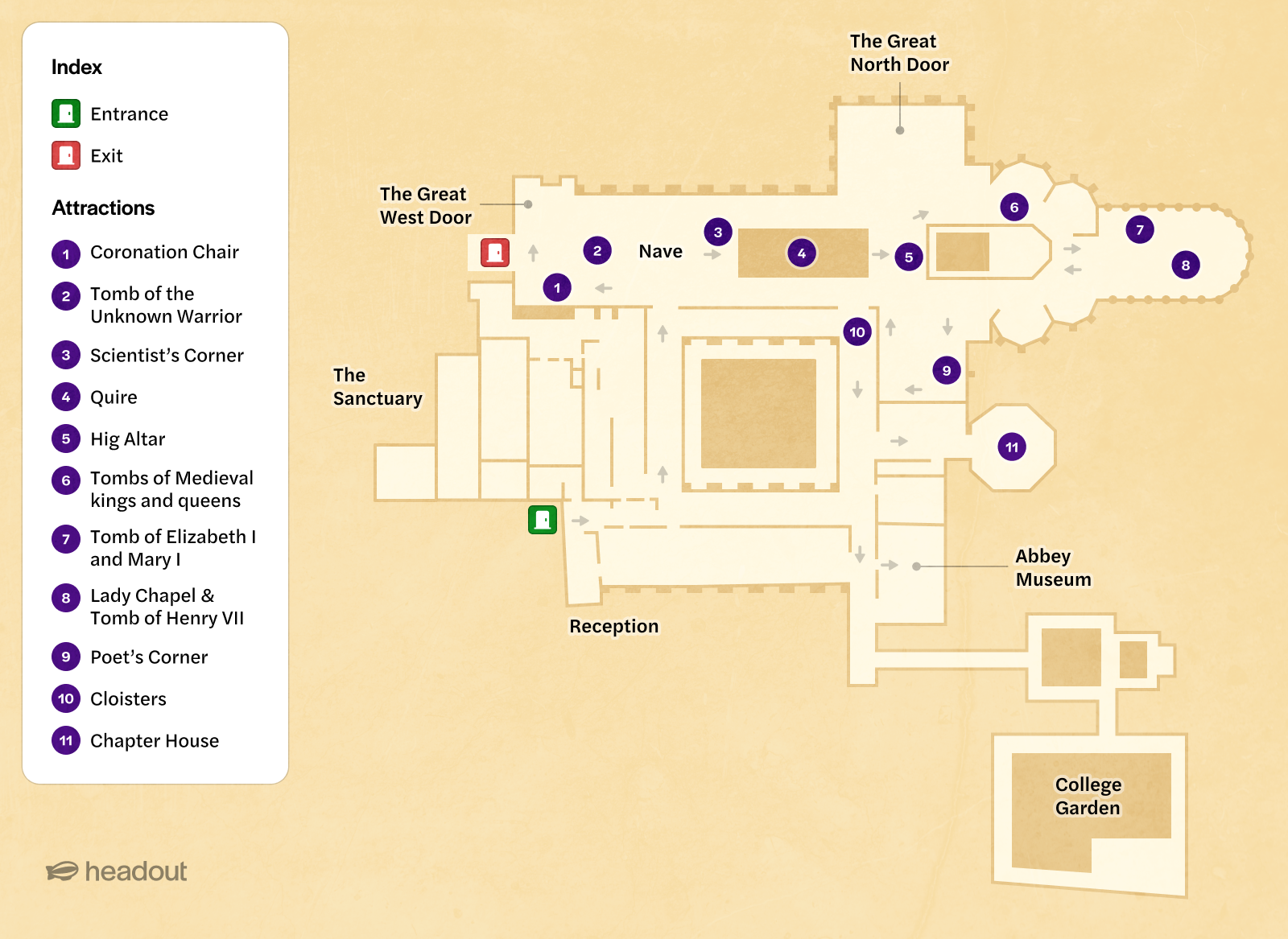 westminster abbey map