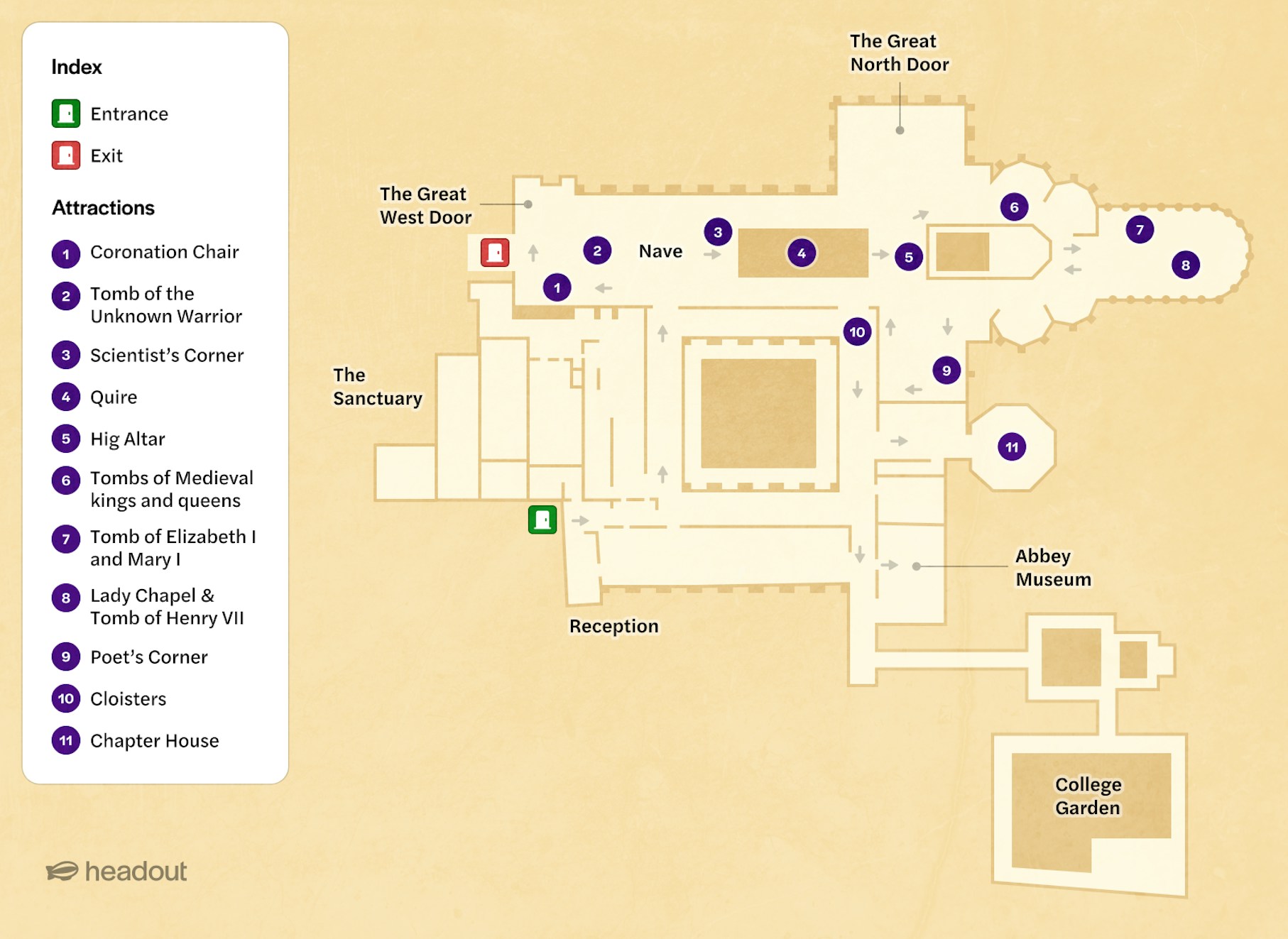 westminster abbey map