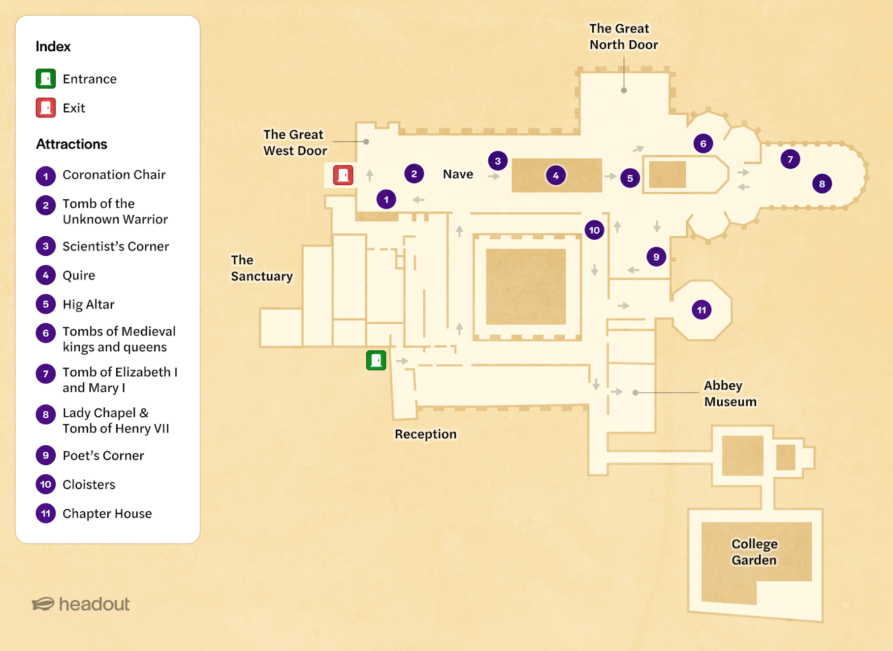 westminster abbey map