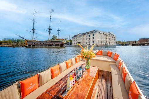 Amsterdam: Crociera di lusso in barca aperta con bar a bordo