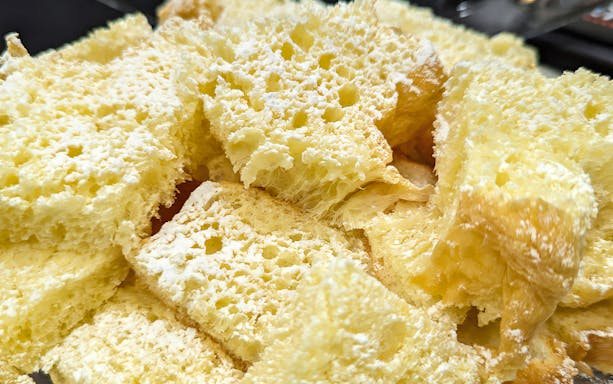 Slices of traditional Italian pandoro on a Verona food tour.