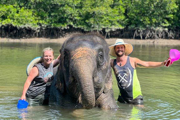krabi elephant shelter experience with round-trip hotel transfers-6