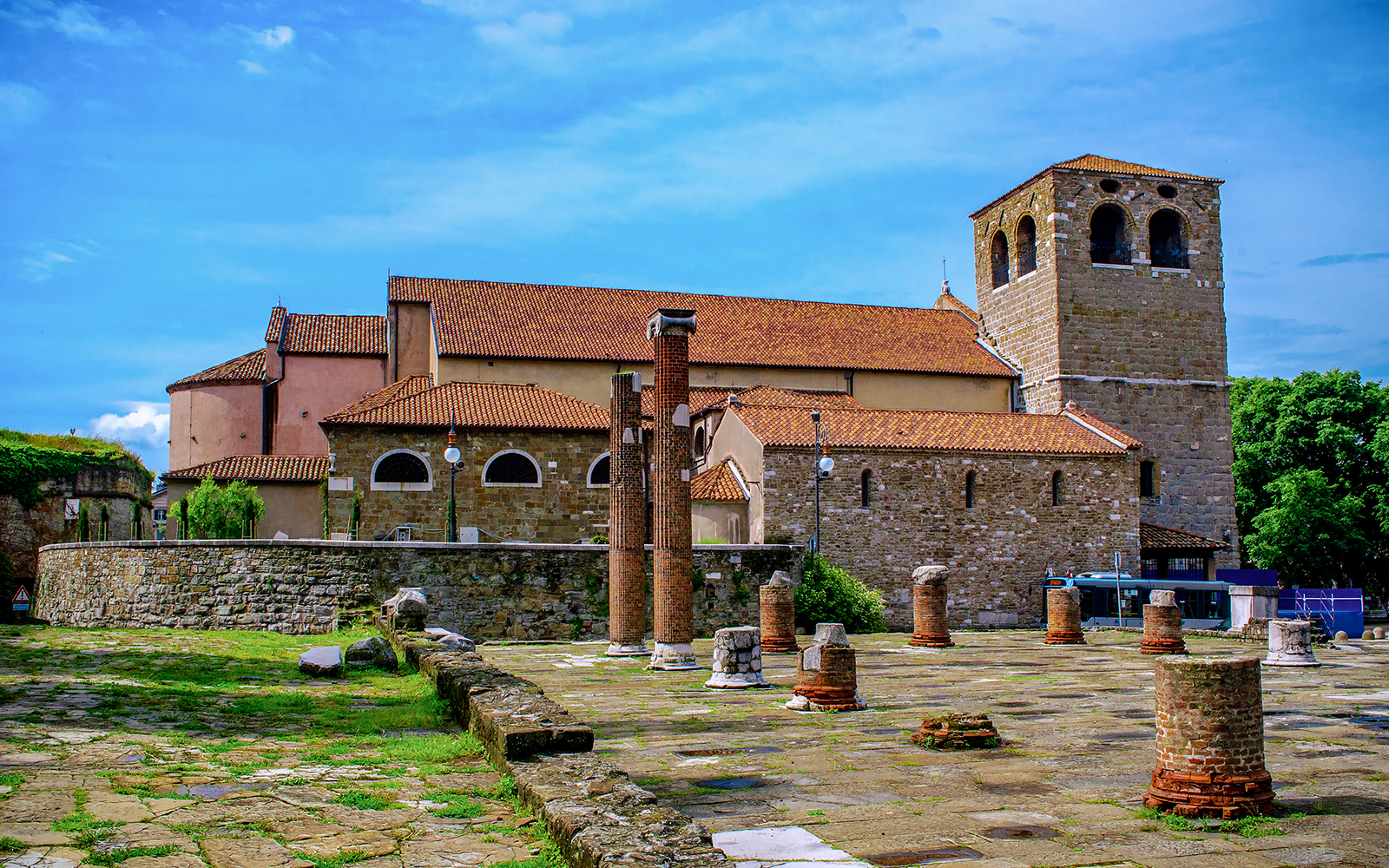 Trieste Roman ruins and San Giusto Cathedral on Hoptour: Trieste 24-Hour Hop-on Hop-off Tour.
