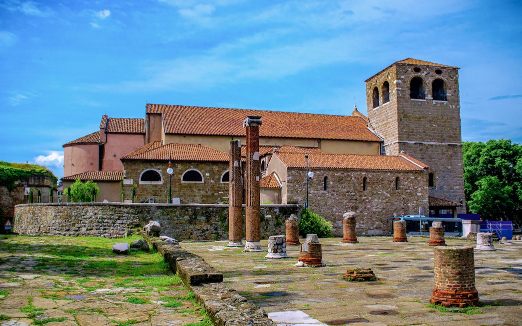 Trieste Roman ruins and San Giusto Cathedral on Hoptour: Trieste 24-Hour Hop-on Hop-off Tour.