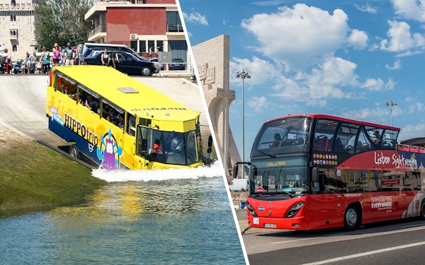 Combo: Hippotrip Amphibious Sightseeing Tour + Lisbon Hop-on Hop-off Bus Tour
