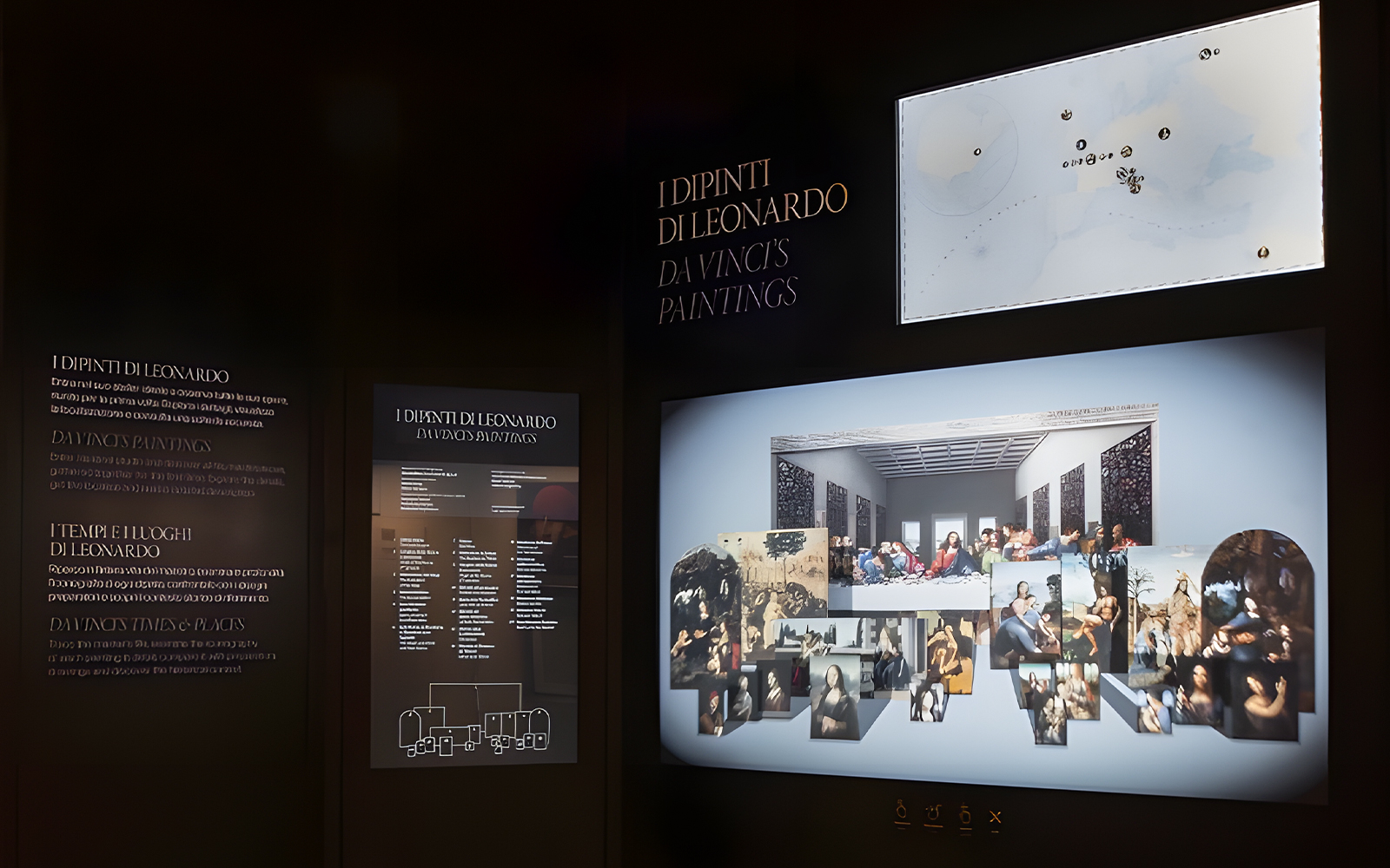 Leonardo da Vinci paintings exhibit at Leonardo3 Museum, Milan.