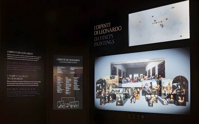 Leonardo da Vinci paintings exhibit at Leonardo3 Museum, Milan.
