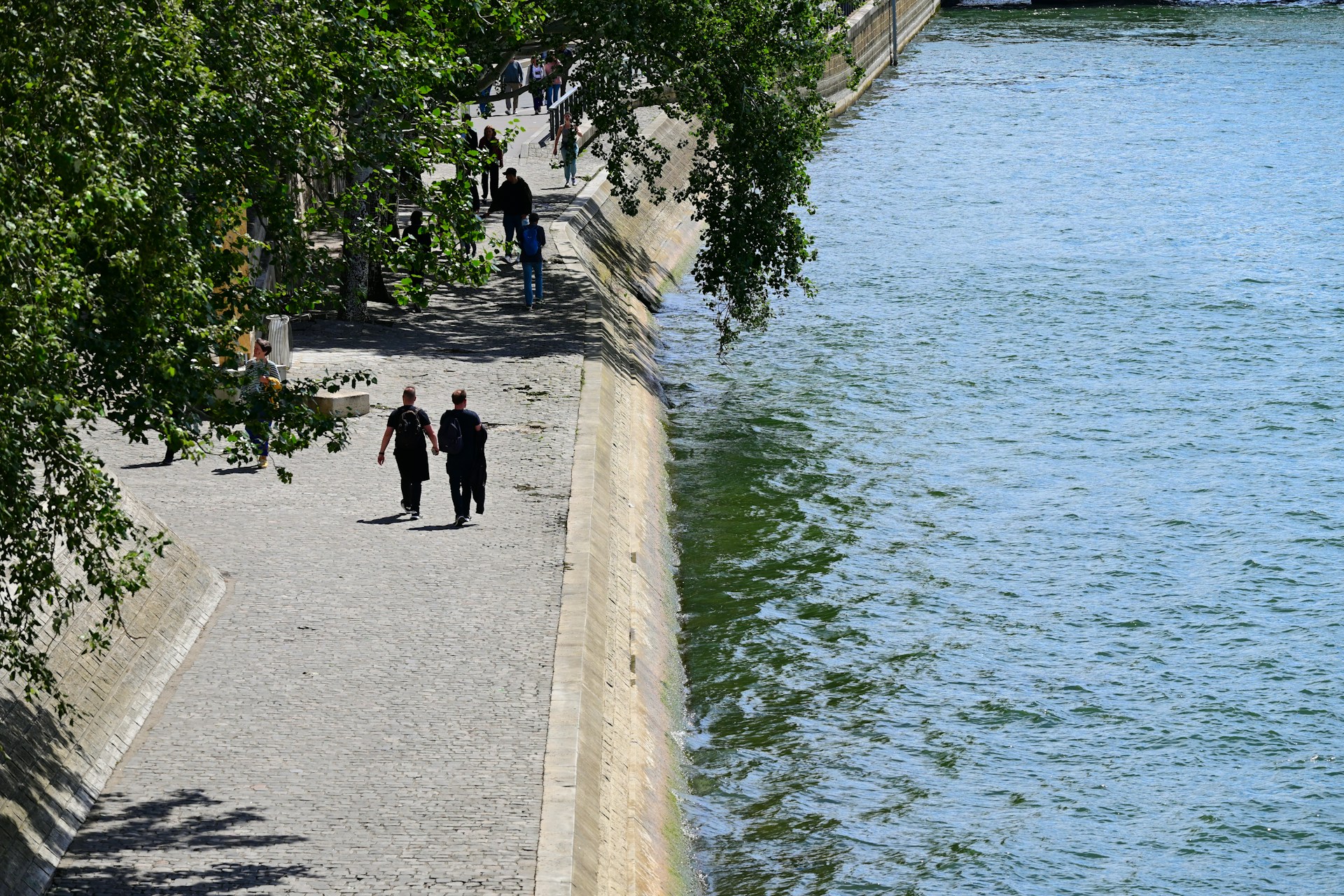 Walk along the Seine River Paris