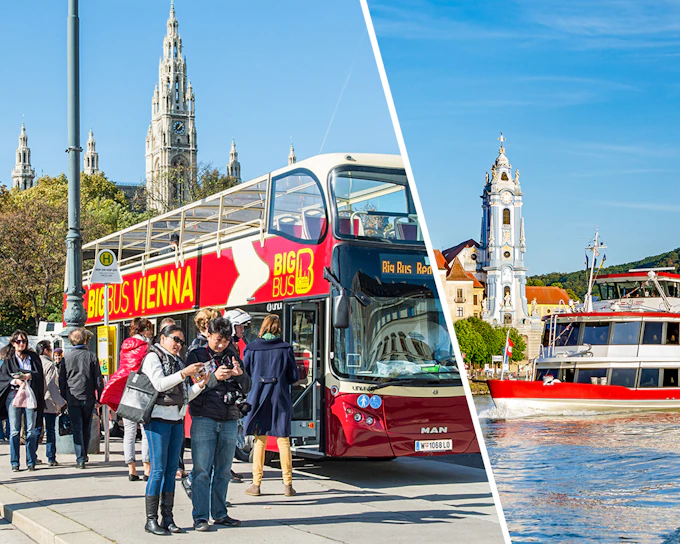 Vienna Combo (Save 20%): Hop-on Hop-off Bus Tour + Danube River Cruise + Top Attraction Tickets