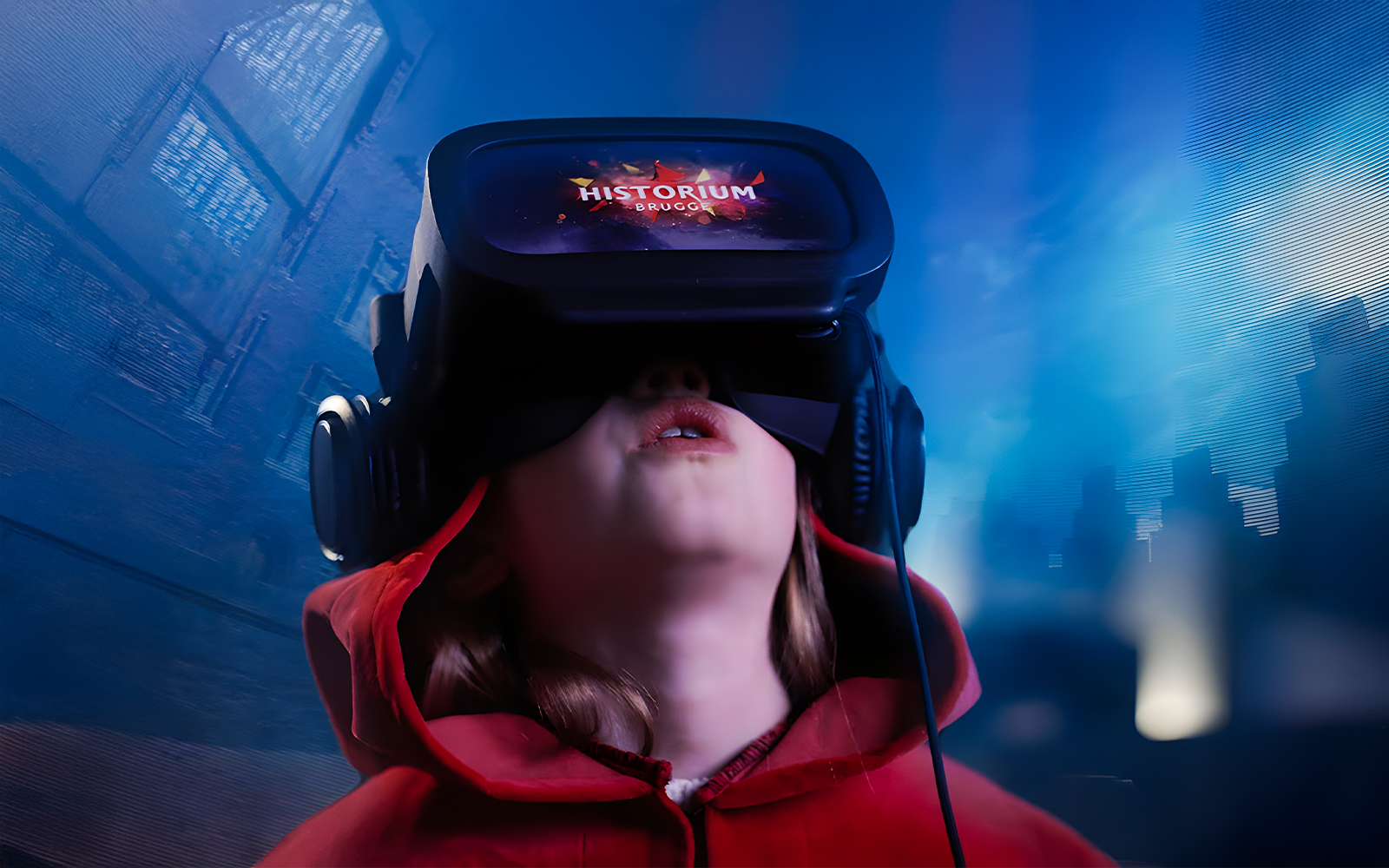 VR headset experience at Historium Bruges.