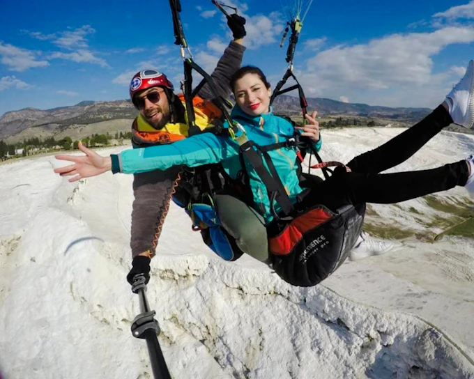 Pamukkale: Tandem Paragliding Flight Over Travertines & Hierapolis With Hotel Transfers
