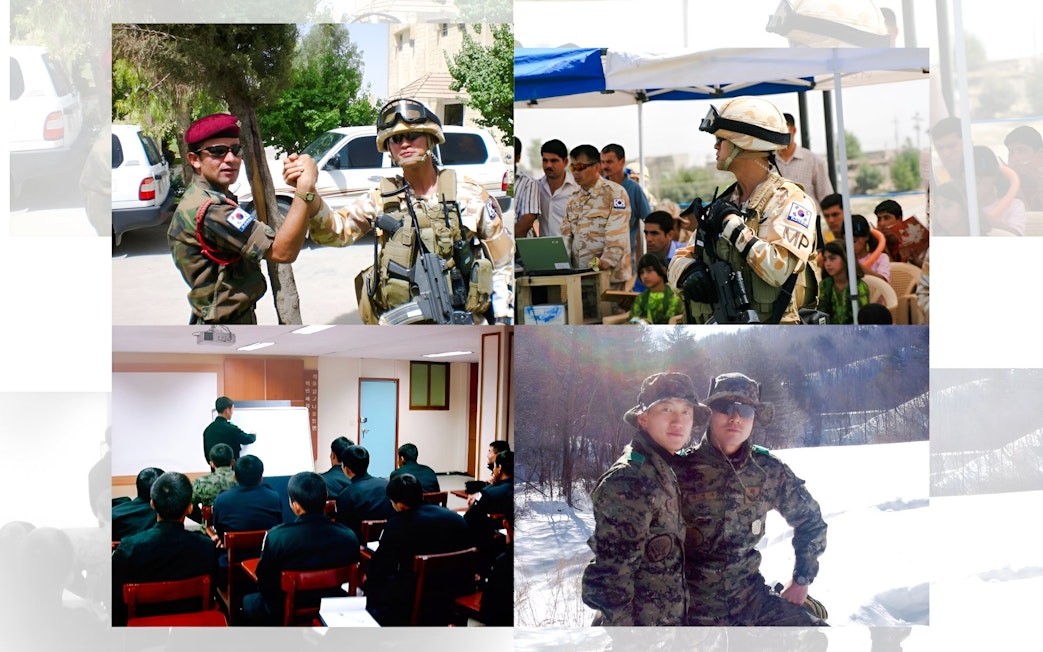 Officials interacting during DMZ tour activities, including briefings and outdoor engagements.