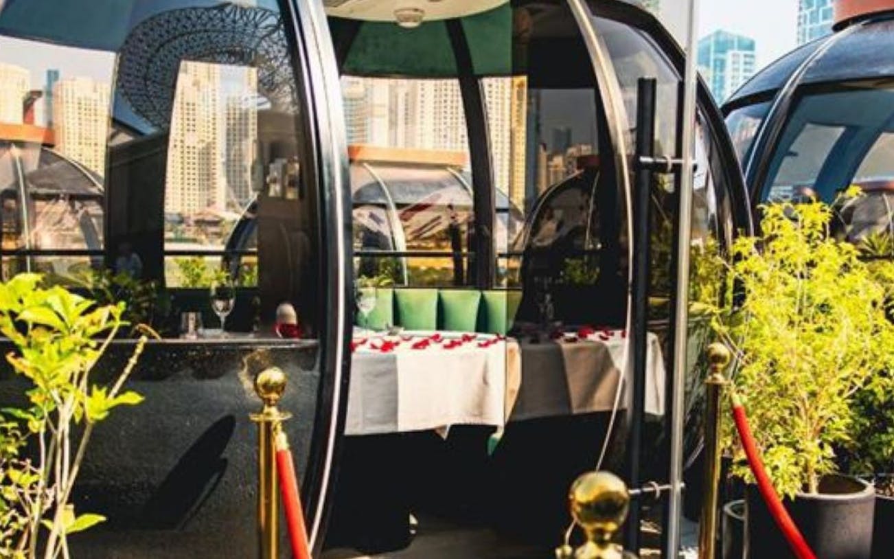 dubai private pod dining experience with 4-course pan-asian set menu and skyline views-1
