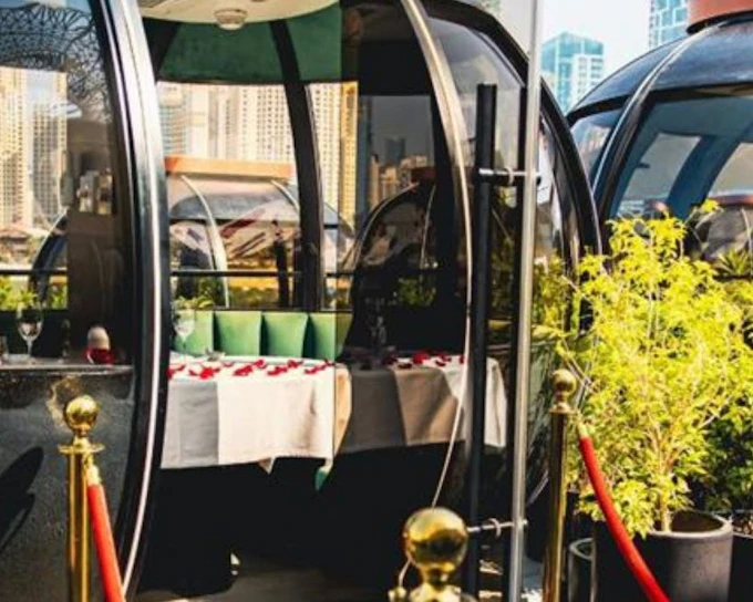 Dubai Private Pod Dining Experience with 4-Course Pan-Asian Set Menu and Skyline Views