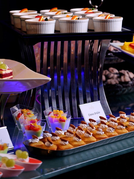 Dinner buffet with assorted desserts at ARAS restaurant, KL Tower, Kuala Lumpur.