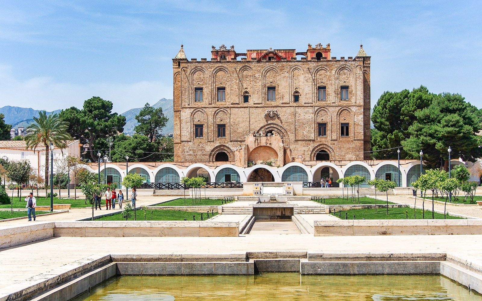 La Zisa palace with gardens in Palermo, Italy.