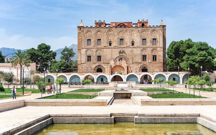 La Zisa palace with gardens in Palermo, Italy.