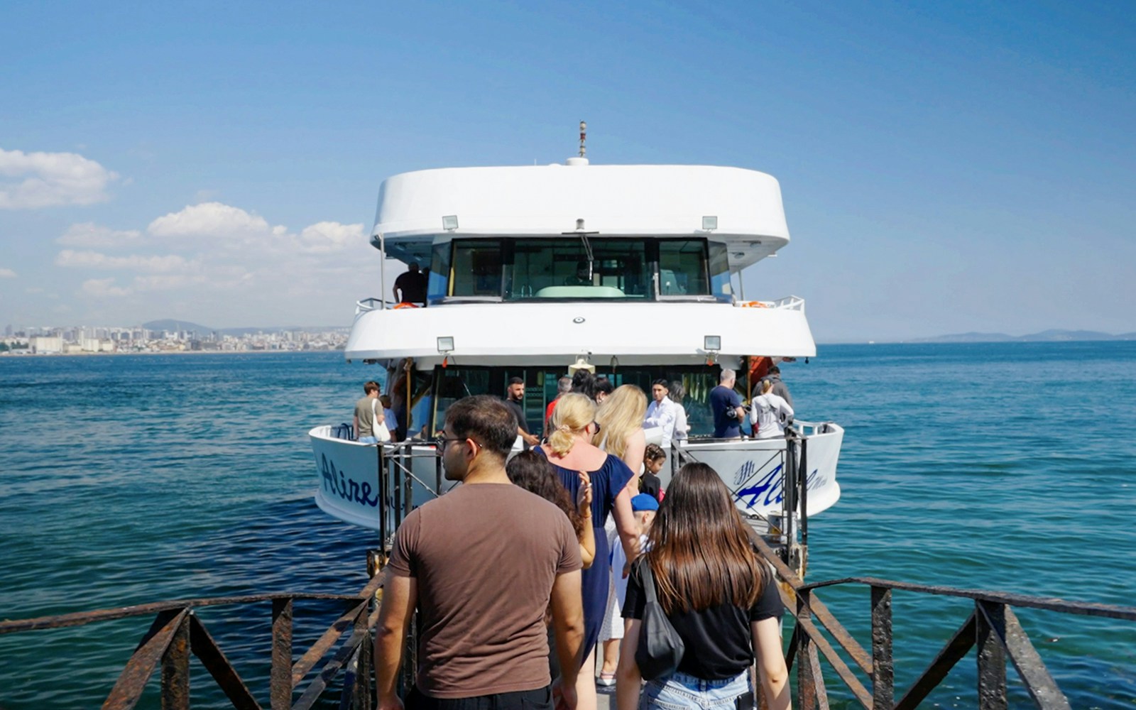 Guests boarding the Bosphorus Golden Horn Cruise in Istanbul.