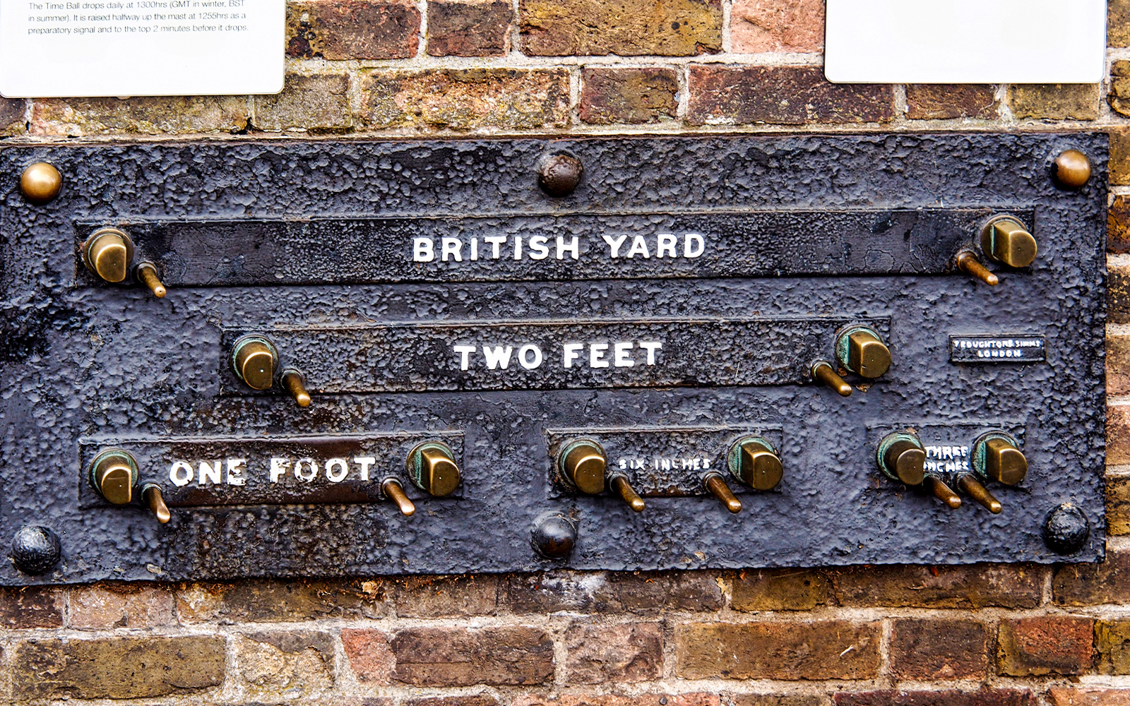 Standard measurement scales at Royal Observatory Greenwich.