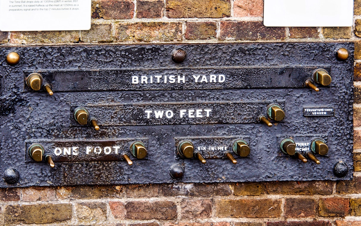 Standard measurement scales at Royal Observatory Greenwich.