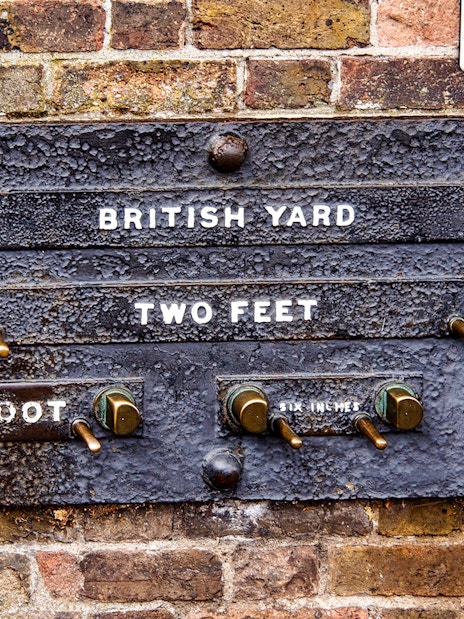 Standard measurement scales at Royal Observatory Greenwich.