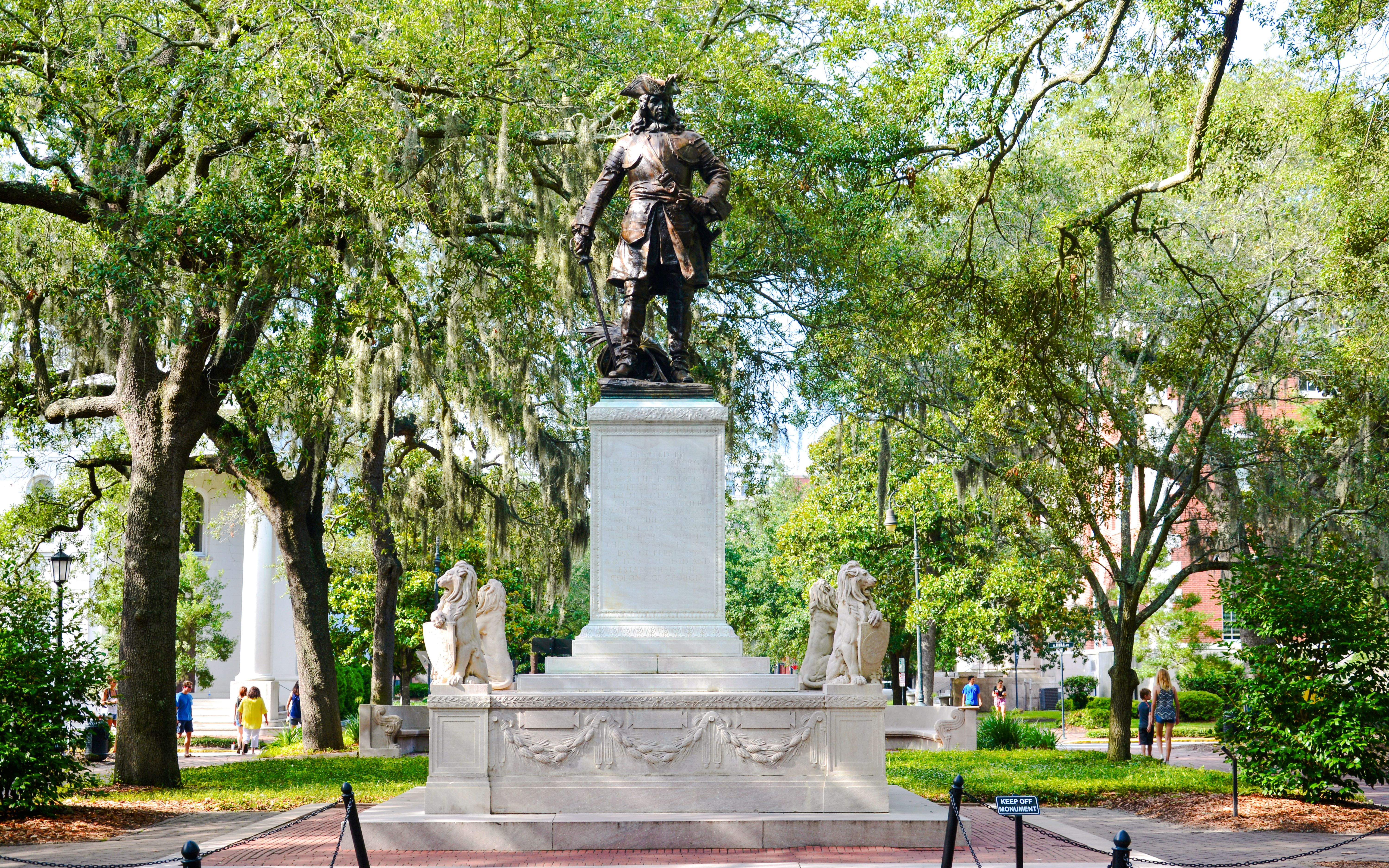 Statue of General James Oglethorpe, who founded Savannah, Chippewa Square, Savannah